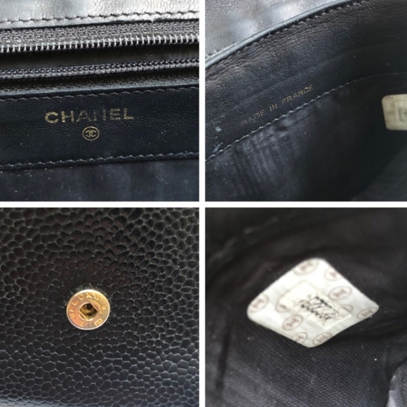 Chanel CC Black Caviar Leather wallet/crossbody-chain is optional, but included. - Picture 10 of 14